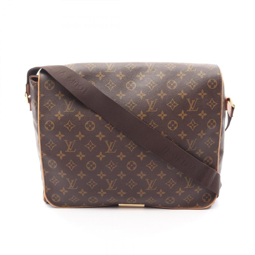Louis Vuitton Abbesses Monogram Canvas Leather Shoulder Bag Brown